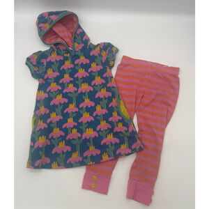 FINDING FOXTALE Chasing Daisies Hooded Tunic & Party Stripe Leggings Set 3T